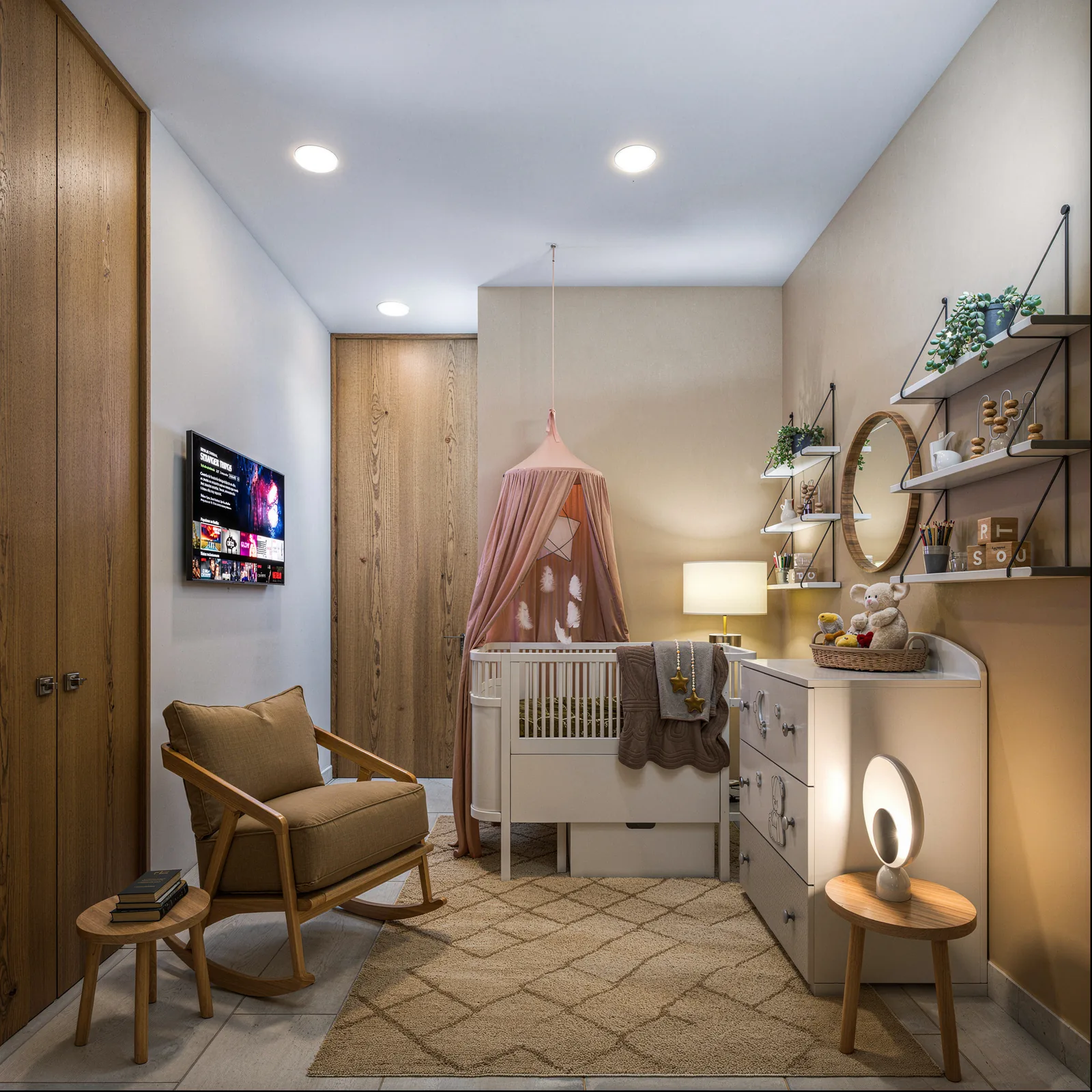 Espacio Flex configurado como cuarto del bebé